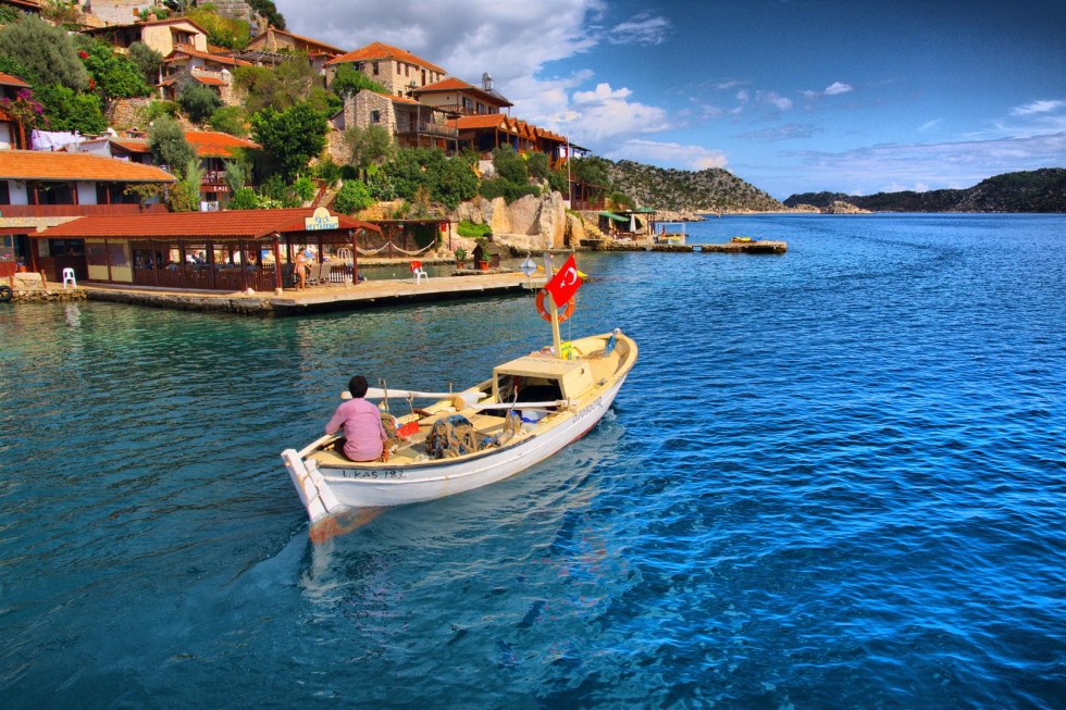 Kekova - Ilha de Ruínas antigas e Crystal Clear Water, Turquia